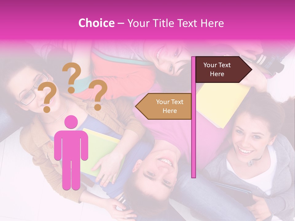 Woman Happiness Teens PowerPoint Template