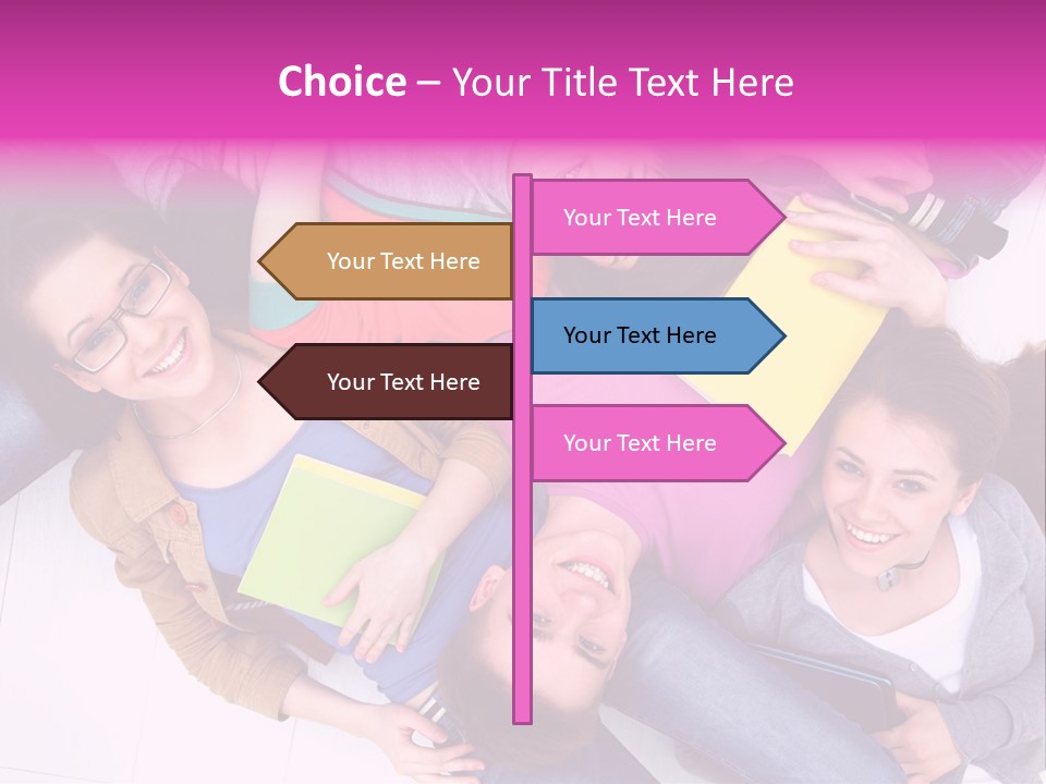 Woman Happiness Teens PowerPoint Template