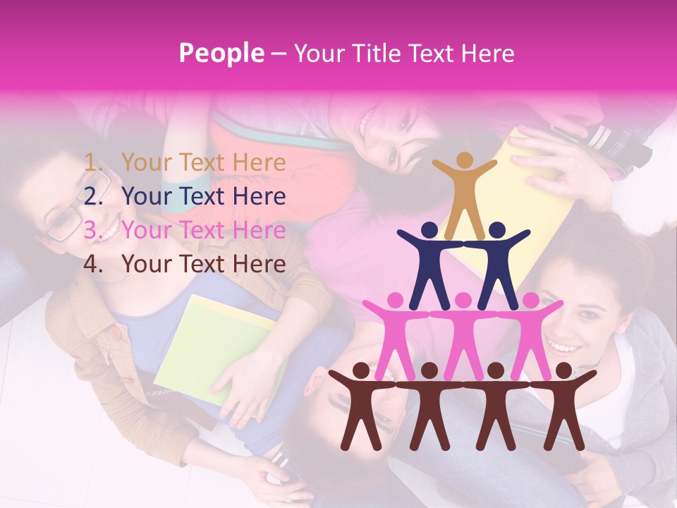 Woman Happiness Teens PowerPoint Template