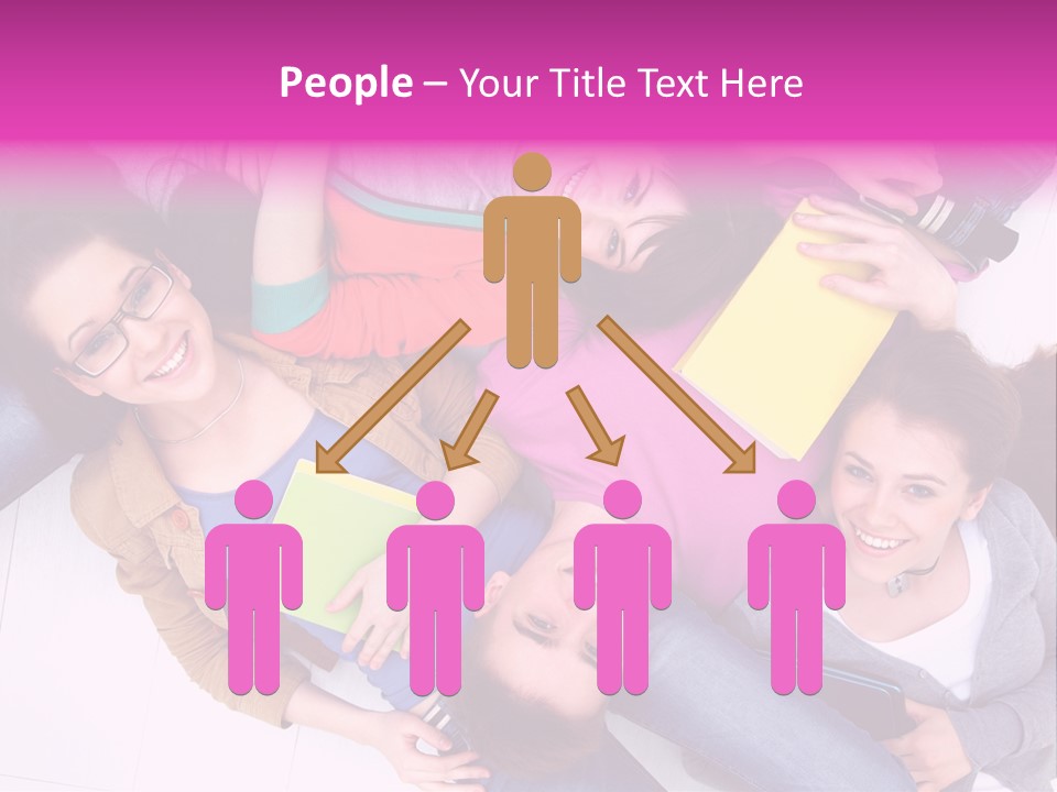 Woman Happiness Teens PowerPoint Template