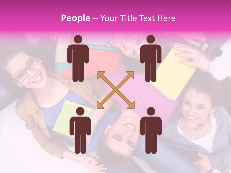 Woman Happiness Teens PowerPoint Template