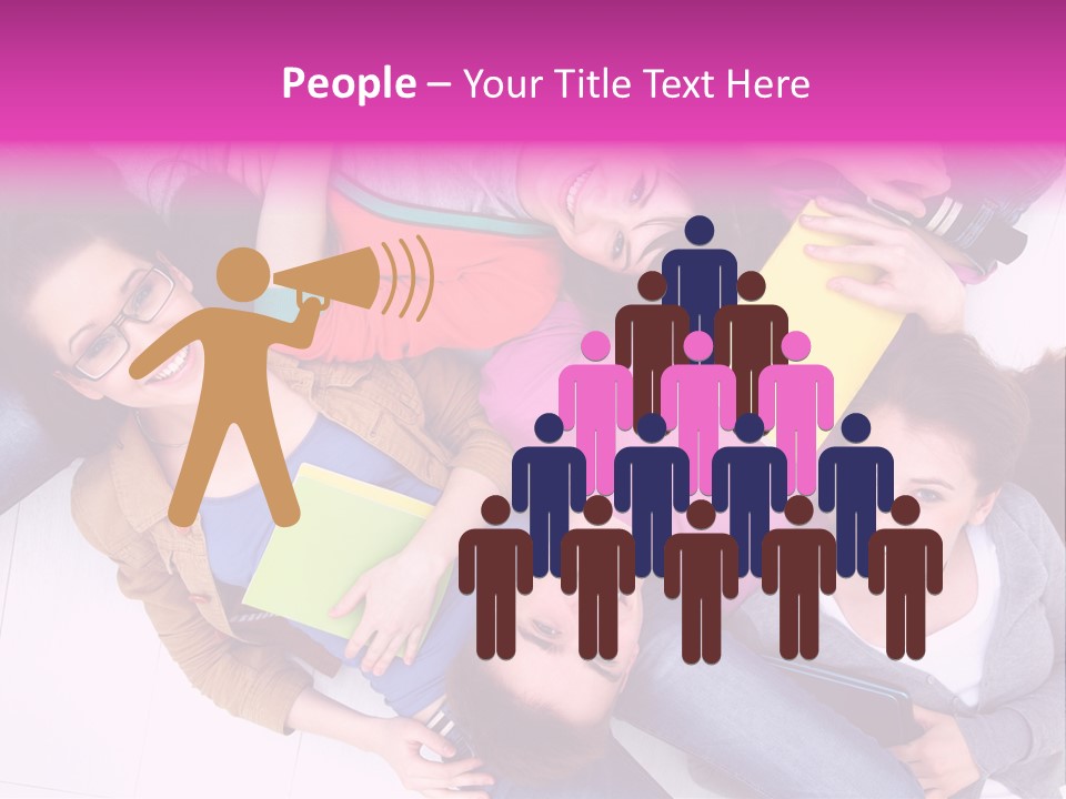 Woman Happiness Teens PowerPoint Template