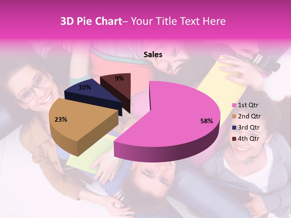 Woman Happiness Teens PowerPoint Template