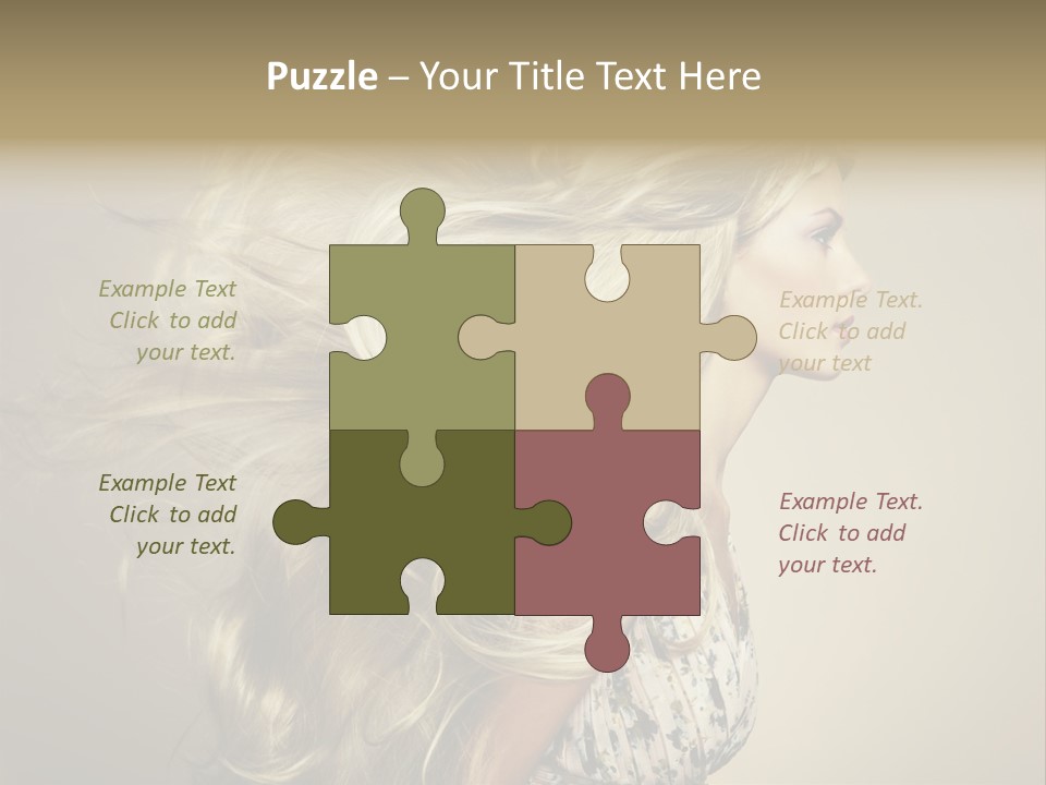 A Woman With Long Blonde Hair Is Shown In This Powerpoint Presentation PowerPoint Template
