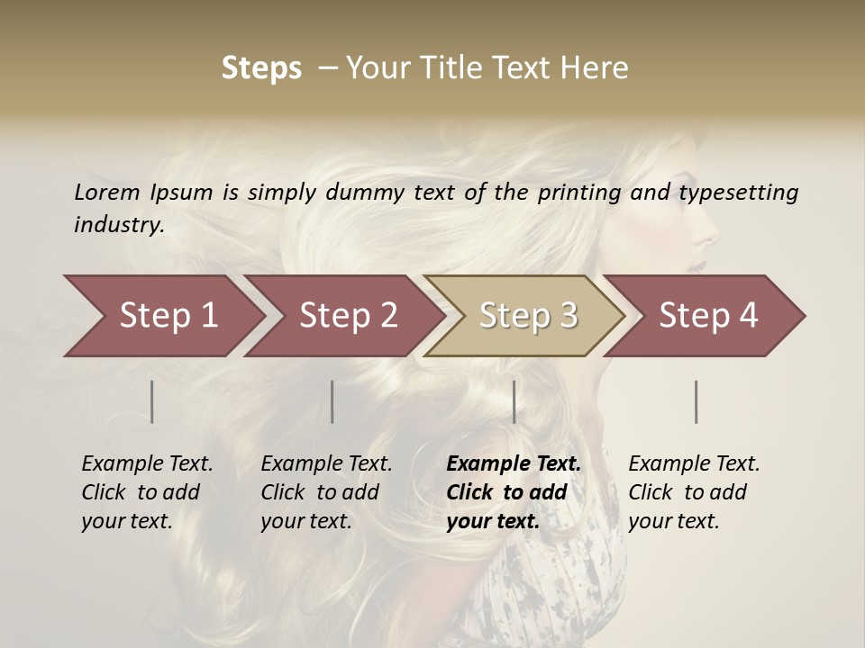 A Woman With Long Blonde Hair Is Shown In This Powerpoint Presentation PowerPoint Template