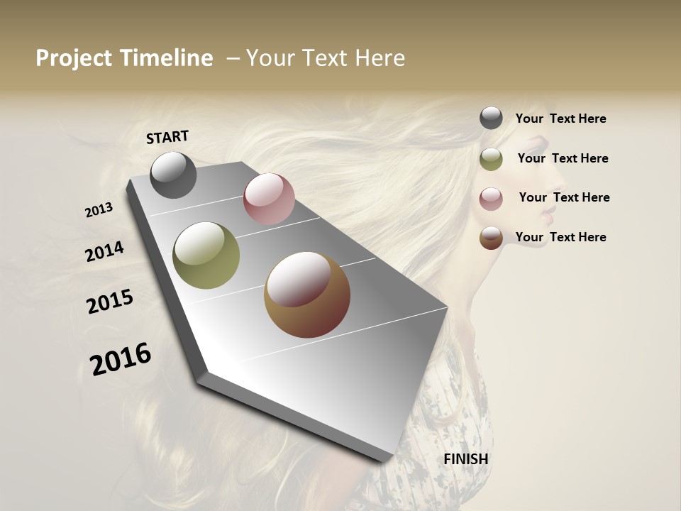 A Woman With Long Blonde Hair Is Shown In This Powerpoint Presentation PowerPoint Template