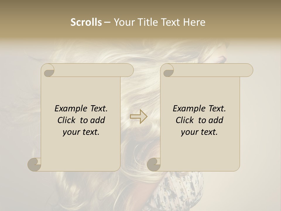 A Woman With Long Blonde Hair Is Shown In This Powerpoint Presentation PowerPoint Template