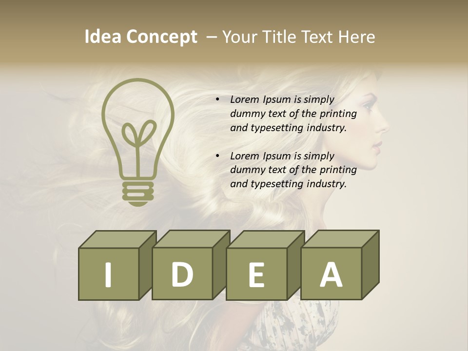 A Woman With Long Blonde Hair Is Shown In This Powerpoint Presentation PowerPoint Template
