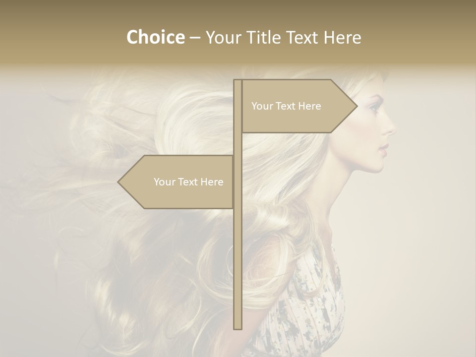 A Woman With Long Blonde Hair Is Shown In This Powerpoint Presentation PowerPoint Template