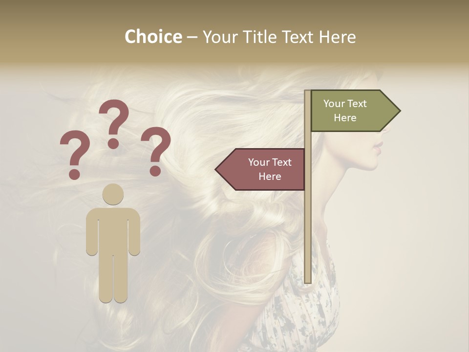 A Woman With Long Blonde Hair Is Shown In This Powerpoint Presentation PowerPoint Template