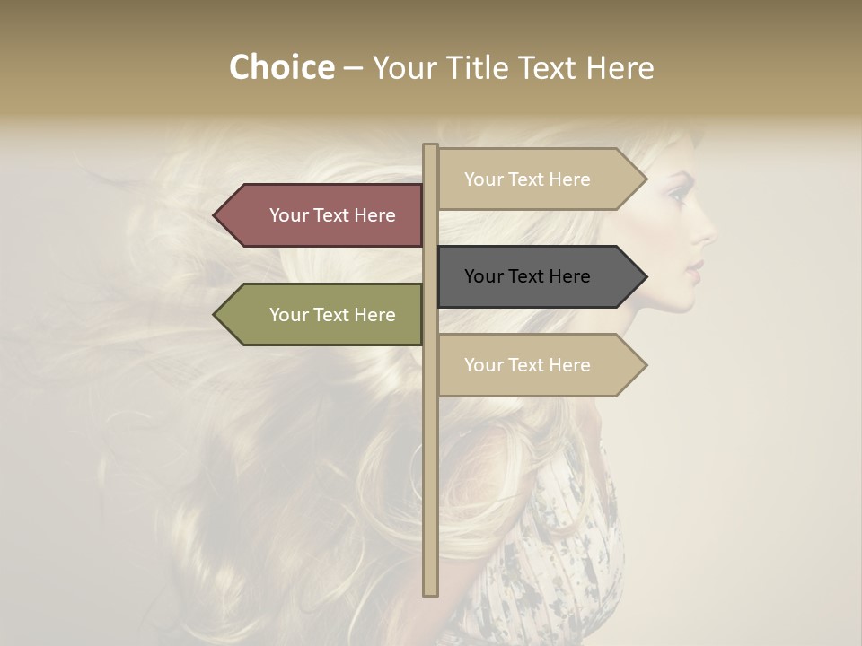 A Woman With Long Blonde Hair Is Shown In This Powerpoint Presentation PowerPoint Template