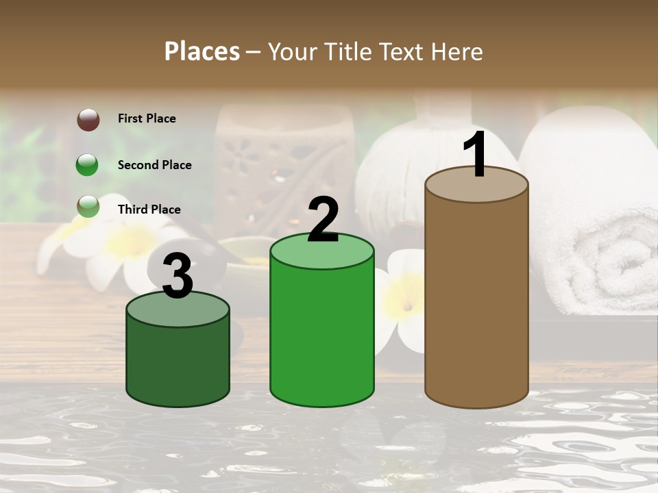 A Wooden Table Topped With Towels And Other Items PowerPoint Template