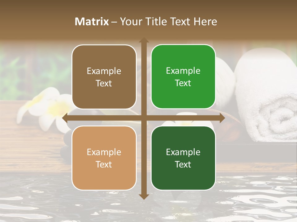 A Wooden Table Topped With Towels And Other Items PowerPoint Template