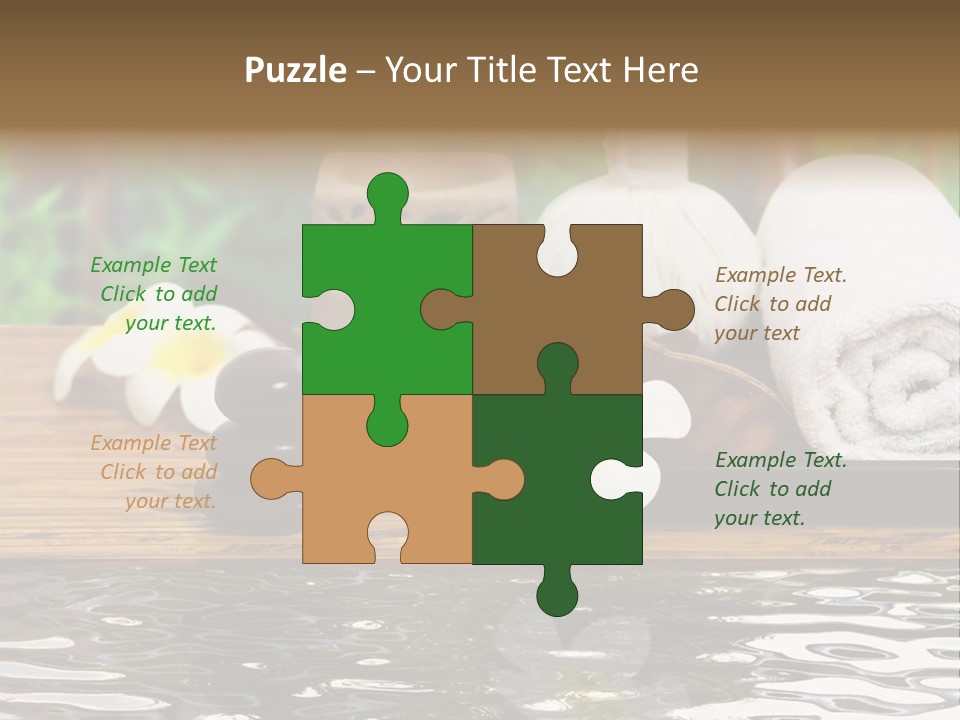 A Wooden Table Topped With Towels And Other Items PowerPoint Template