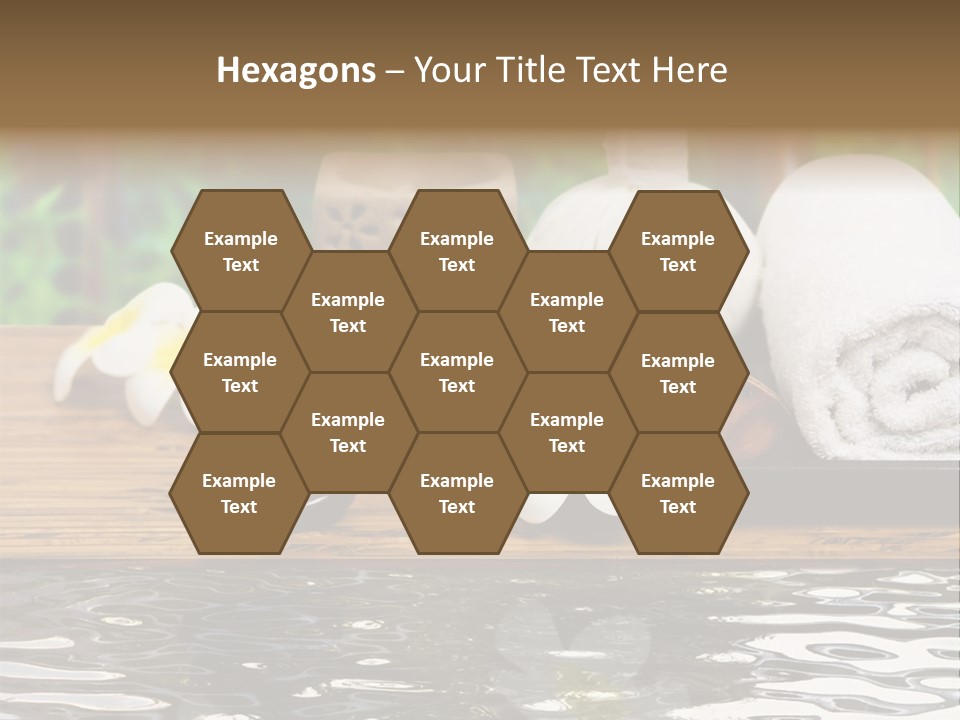 A Wooden Table Topped With Towels And Other Items PowerPoint Template