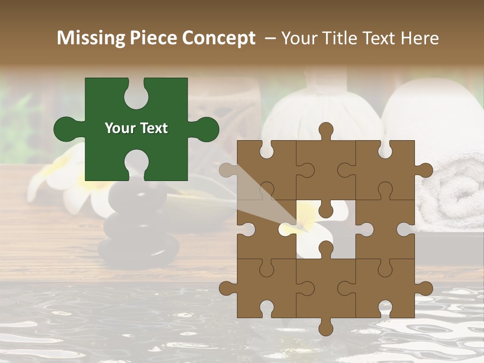 A Wooden Table Topped With Towels And Other Items PowerPoint Template