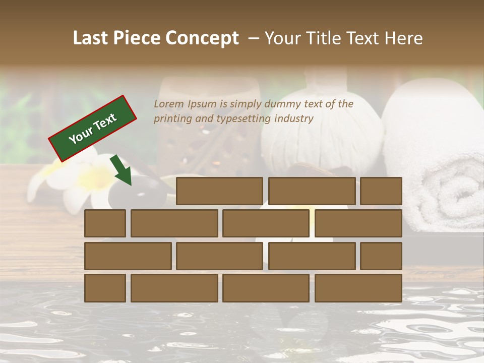 A Wooden Table Topped With Towels And Other Items PowerPoint Template