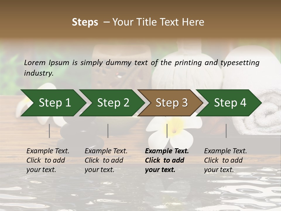 A Wooden Table Topped With Towels And Other Items PowerPoint Template