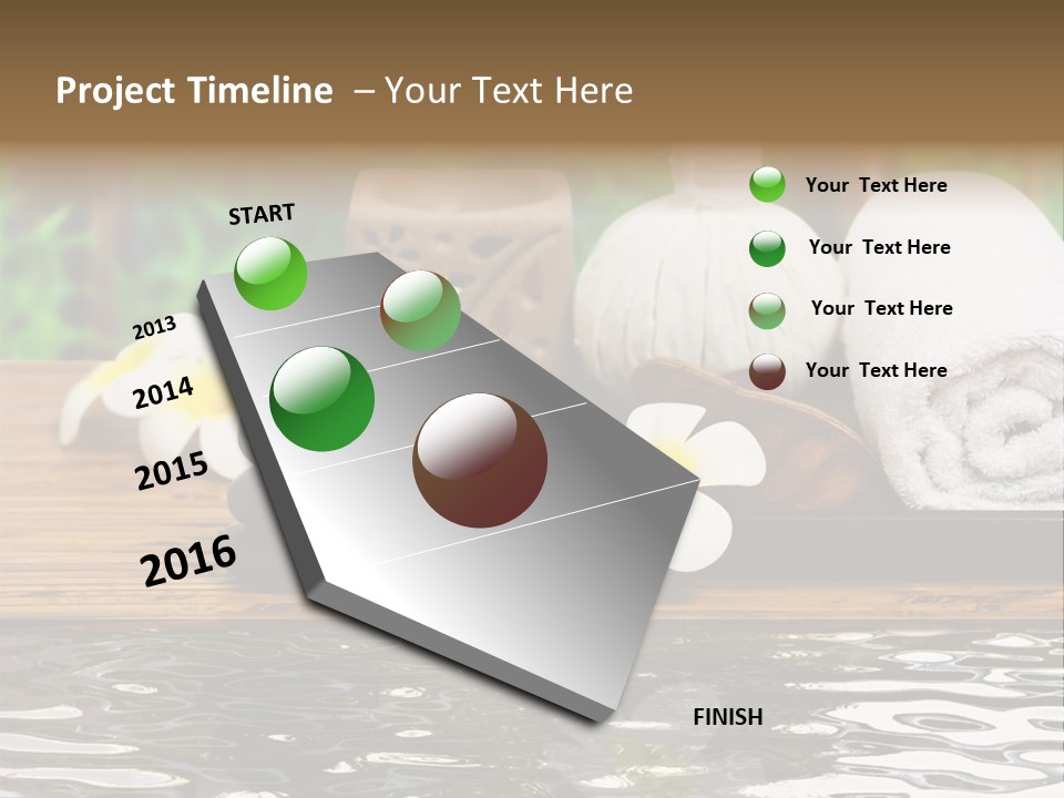 A Wooden Table Topped With Towels And Other Items PowerPoint Template
