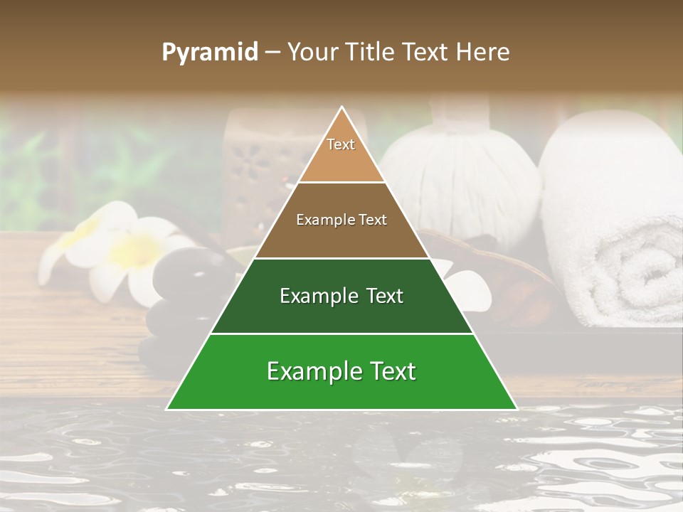 A Wooden Table Topped With Towels And Other Items PowerPoint Template