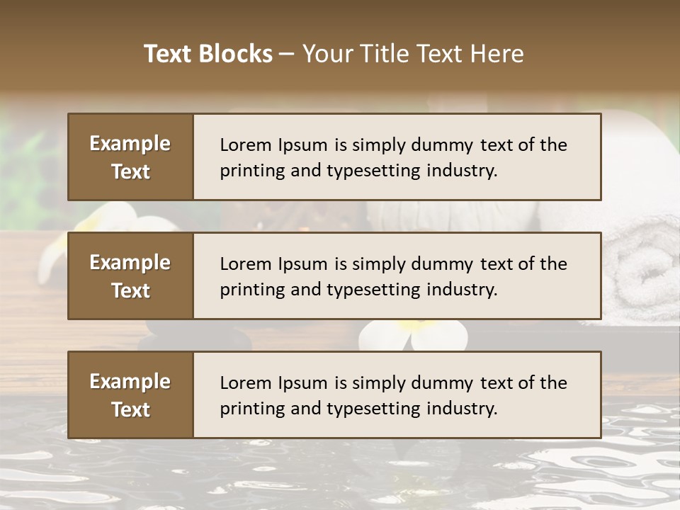 A Wooden Table Topped With Towels And Other Items PowerPoint Template