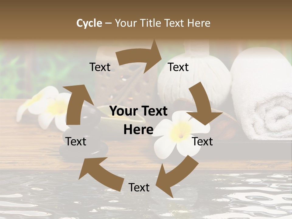 A Wooden Table Topped With Towels And Other Items PowerPoint Template