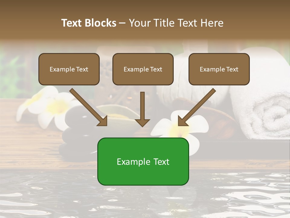 A Wooden Table Topped With Towels And Other Items PowerPoint Template
