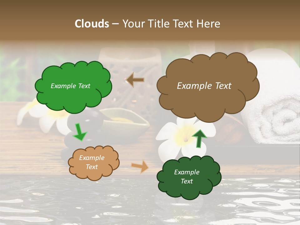 A Wooden Table Topped With Towels And Other Items PowerPoint Template