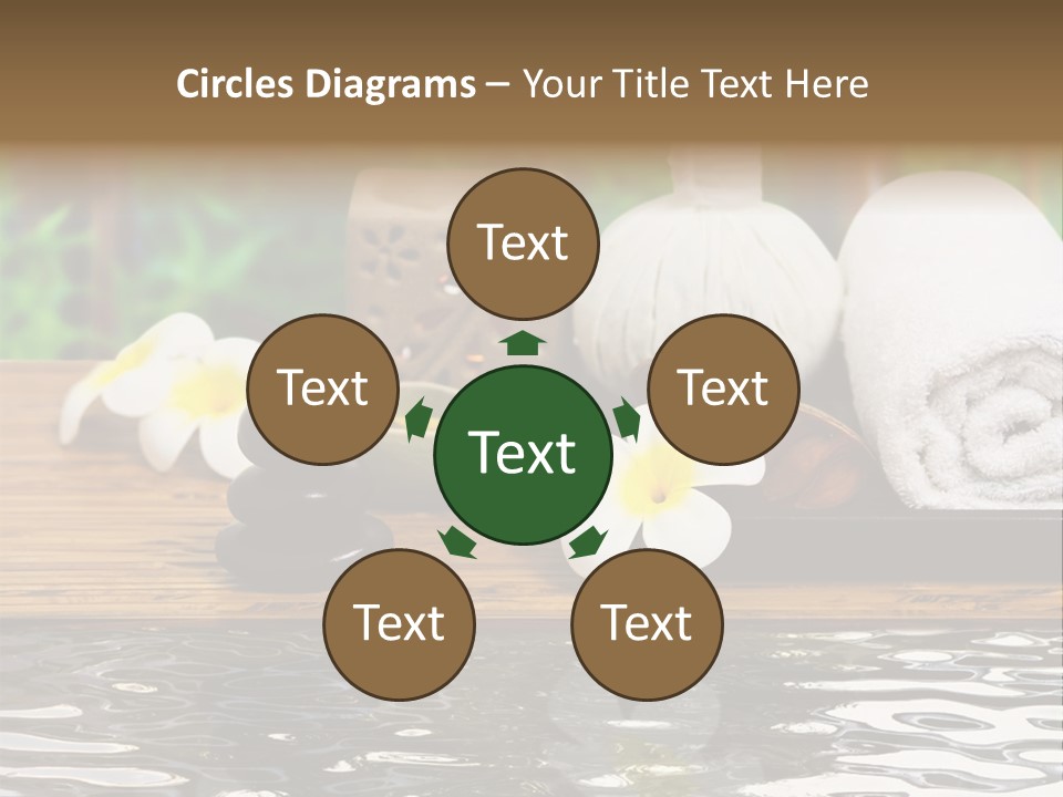 A Wooden Table Topped With Towels And Other Items PowerPoint Template