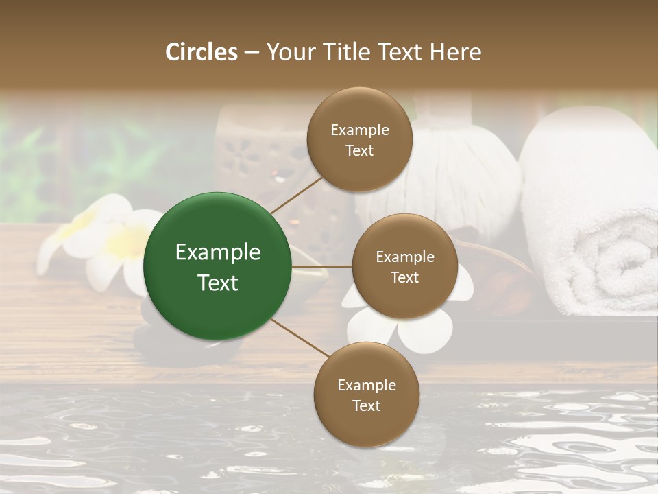 A Wooden Table Topped With Towels And Other Items PowerPoint Template