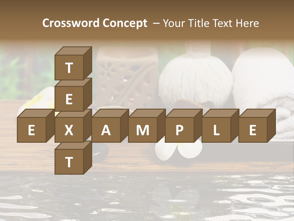 A Wooden Table Topped With Towels And Other Items PowerPoint Template