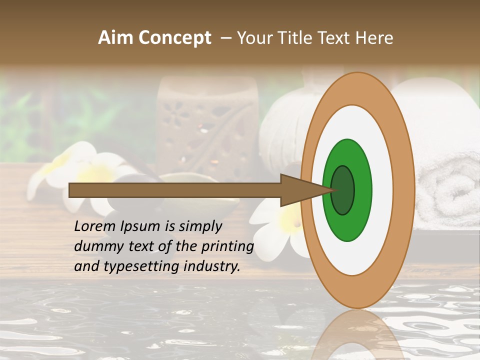 A Wooden Table Topped With Towels And Other Items PowerPoint Template