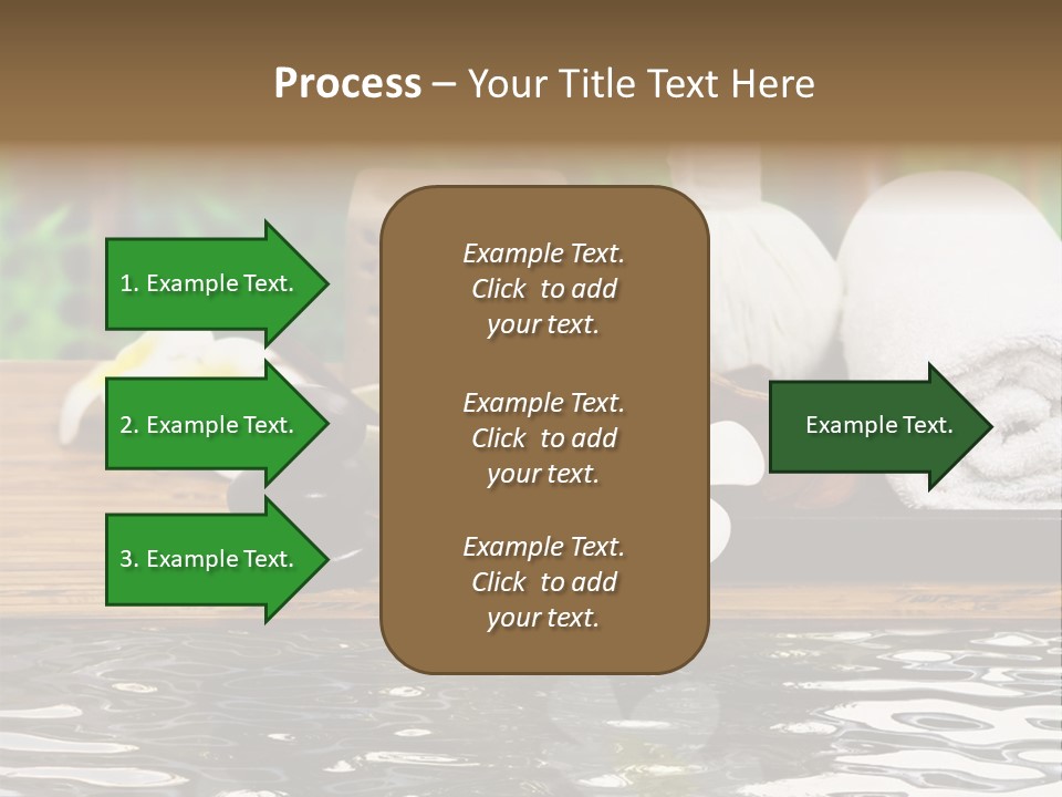 A Wooden Table Topped With Towels And Other Items PowerPoint Template