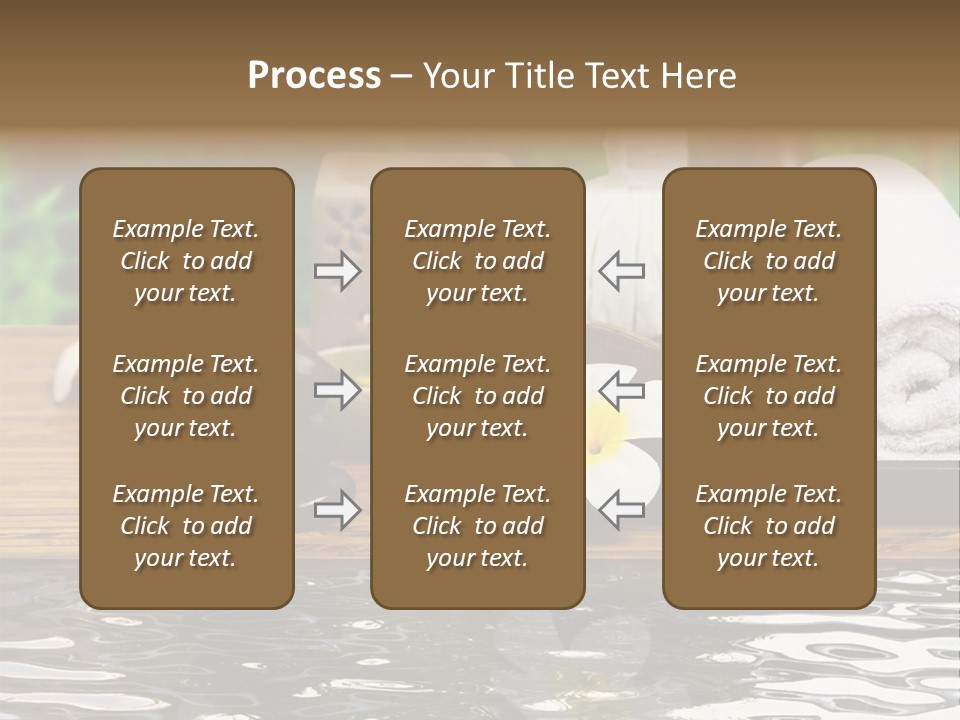 A Wooden Table Topped With Towels And Other Items PowerPoint Template