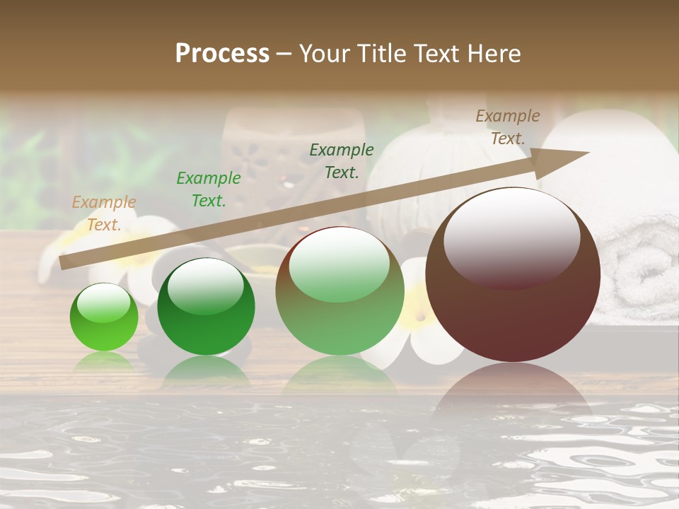 A Wooden Table Topped With Towels And Other Items PowerPoint Template