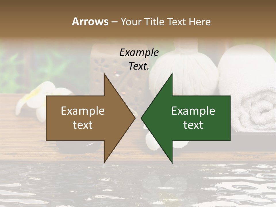 A Wooden Table Topped With Towels And Other Items PowerPoint Template