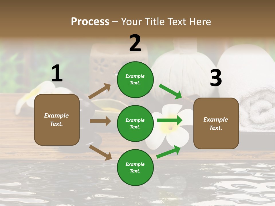 A Wooden Table Topped With Towels And Other Items PowerPoint Template