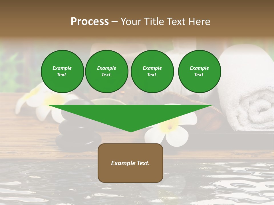 A Wooden Table Topped With Towels And Other Items PowerPoint Template