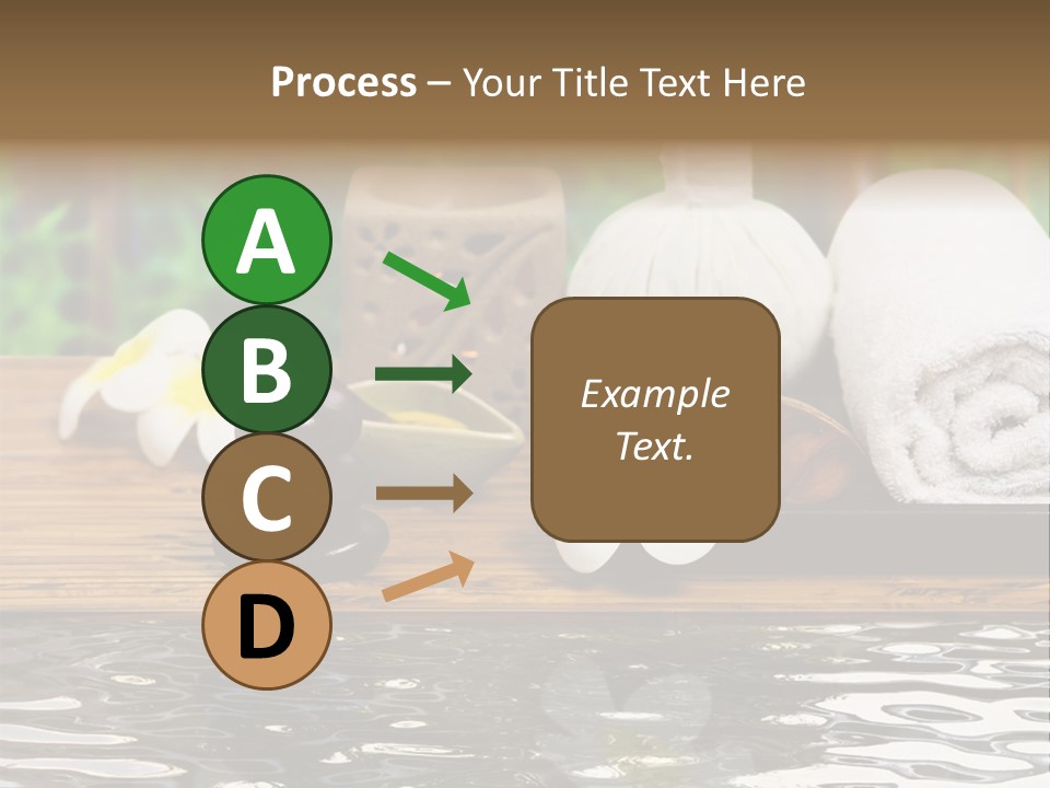 A Wooden Table Topped With Towels And Other Items PowerPoint Template