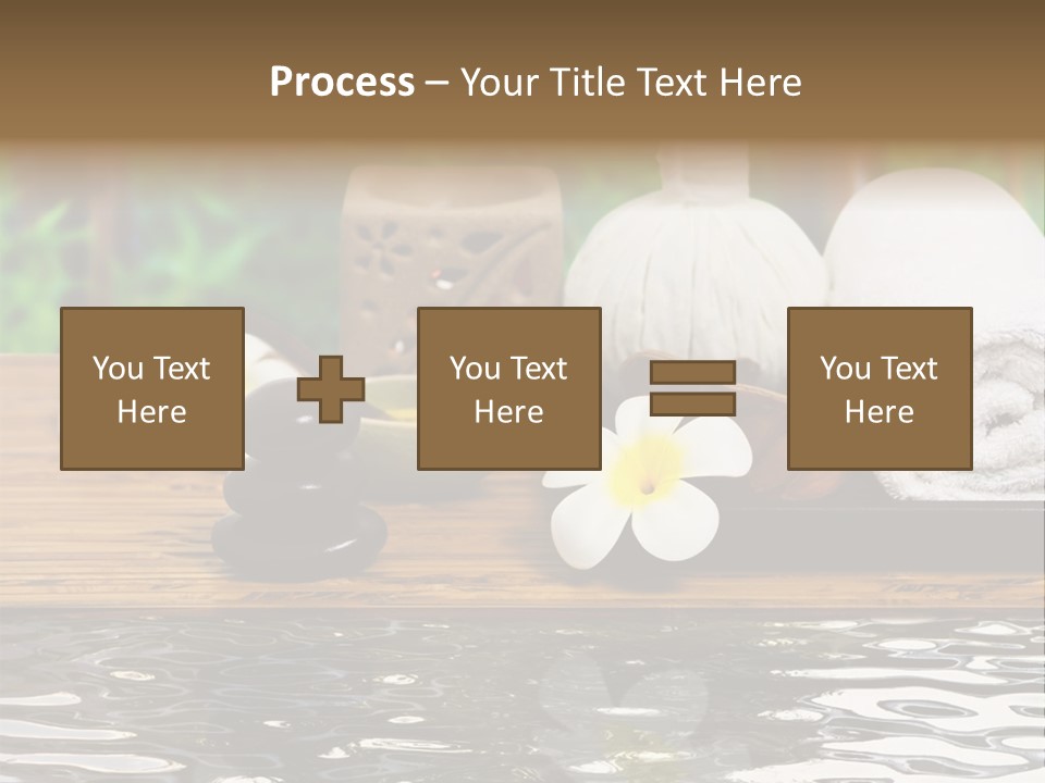 A Wooden Table Topped With Towels And Other Items PowerPoint Template