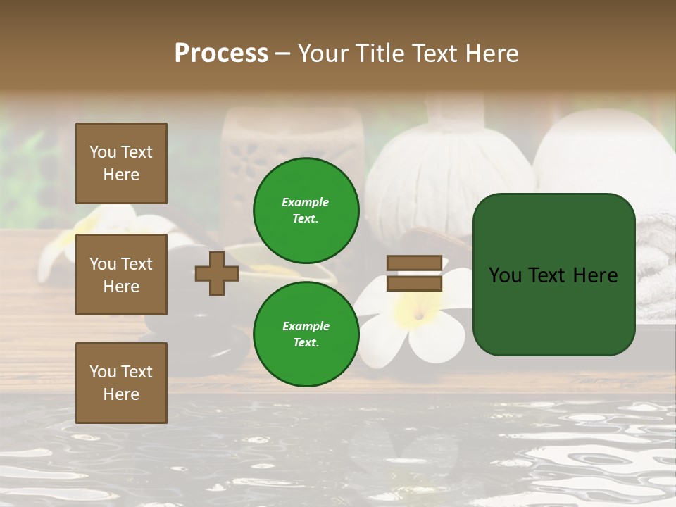 A Wooden Table Topped With Towels And Other Items PowerPoint Template