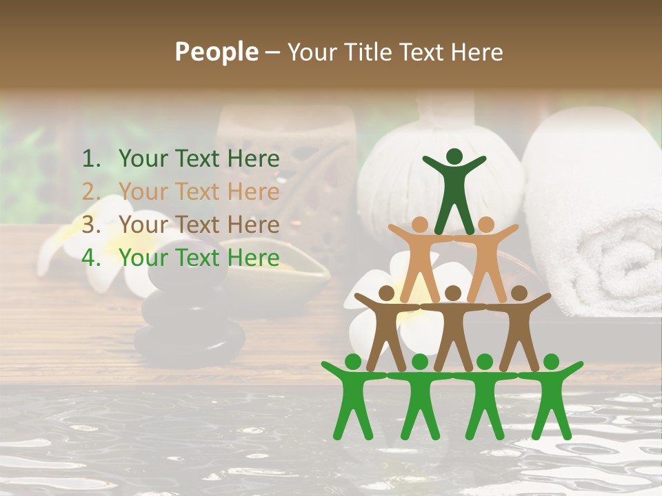 A Wooden Table Topped With Towels And Other Items PowerPoint Template