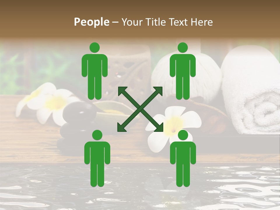 A Wooden Table Topped With Towels And Other Items PowerPoint Template