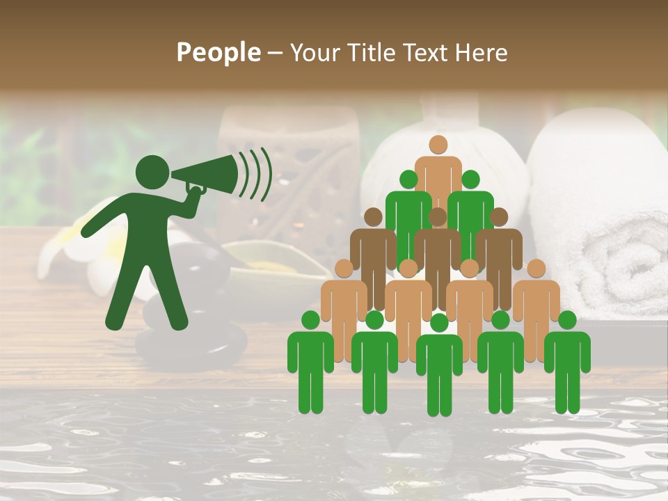 A Wooden Table Topped With Towels And Other Items PowerPoint Template