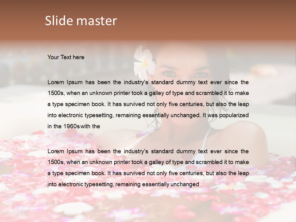 Tropical Woman Bath PowerPoint Template