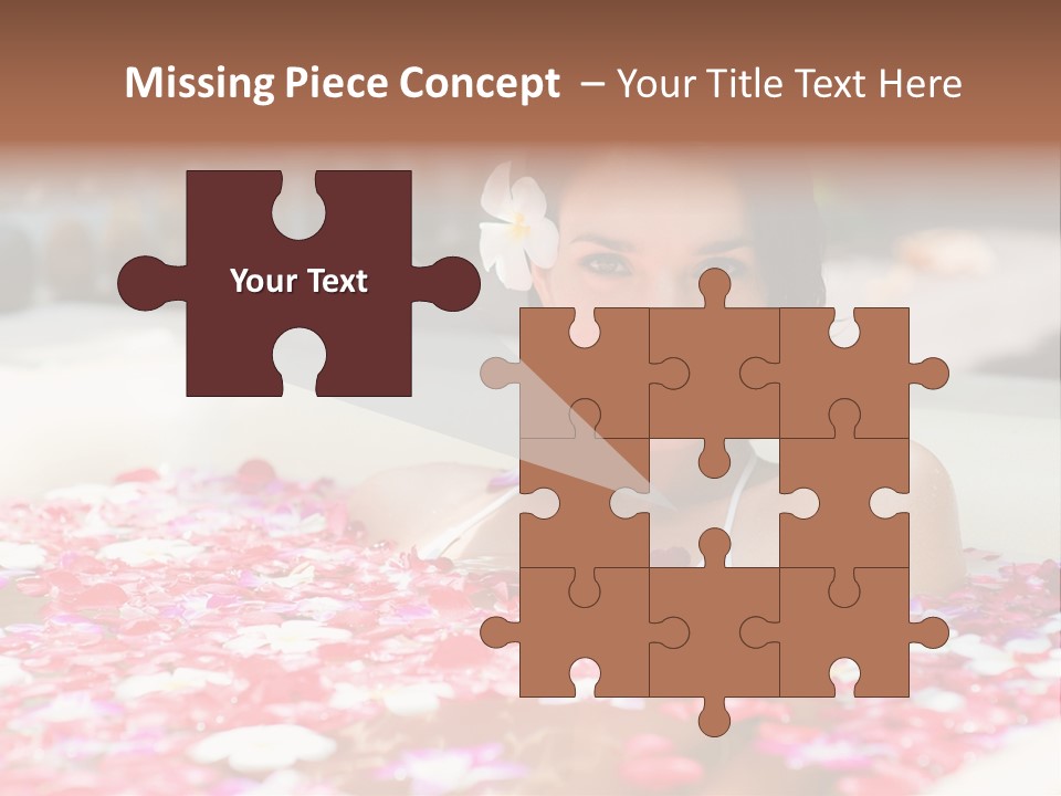 Tropical Woman Bath PowerPoint Template