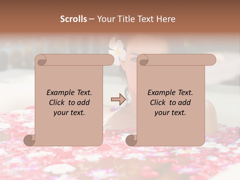 Tropical Woman Bath PowerPoint Template