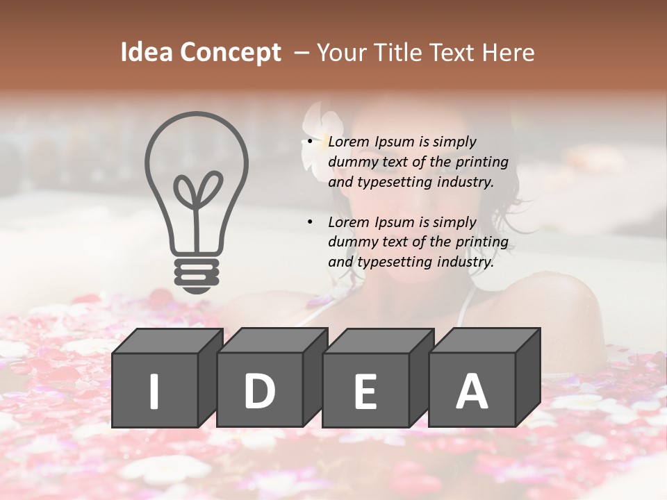 Tropical Woman Bath PowerPoint Template