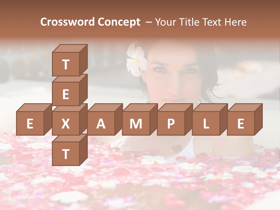 Tropical Woman Bath PowerPoint Template