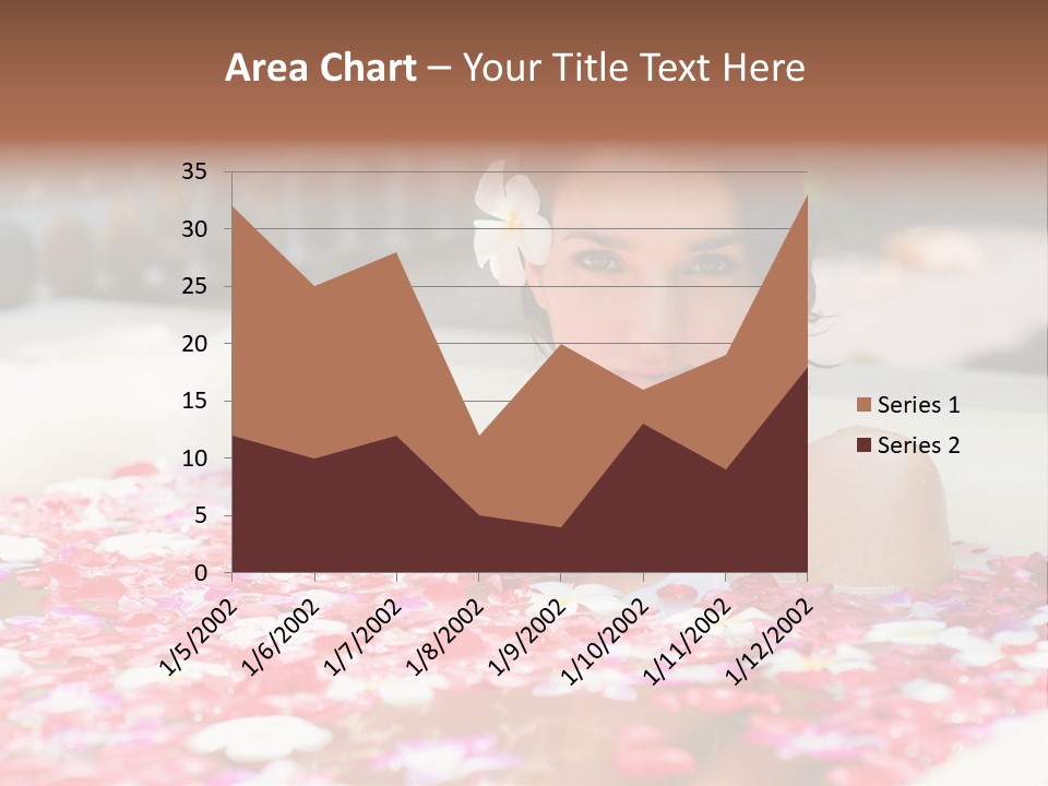 Tropical Woman Bath PowerPoint Template
